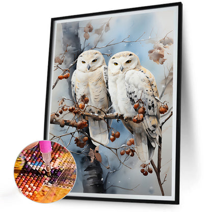 Forest Owl - Full Round Drill Diamond Painting 30*40CM