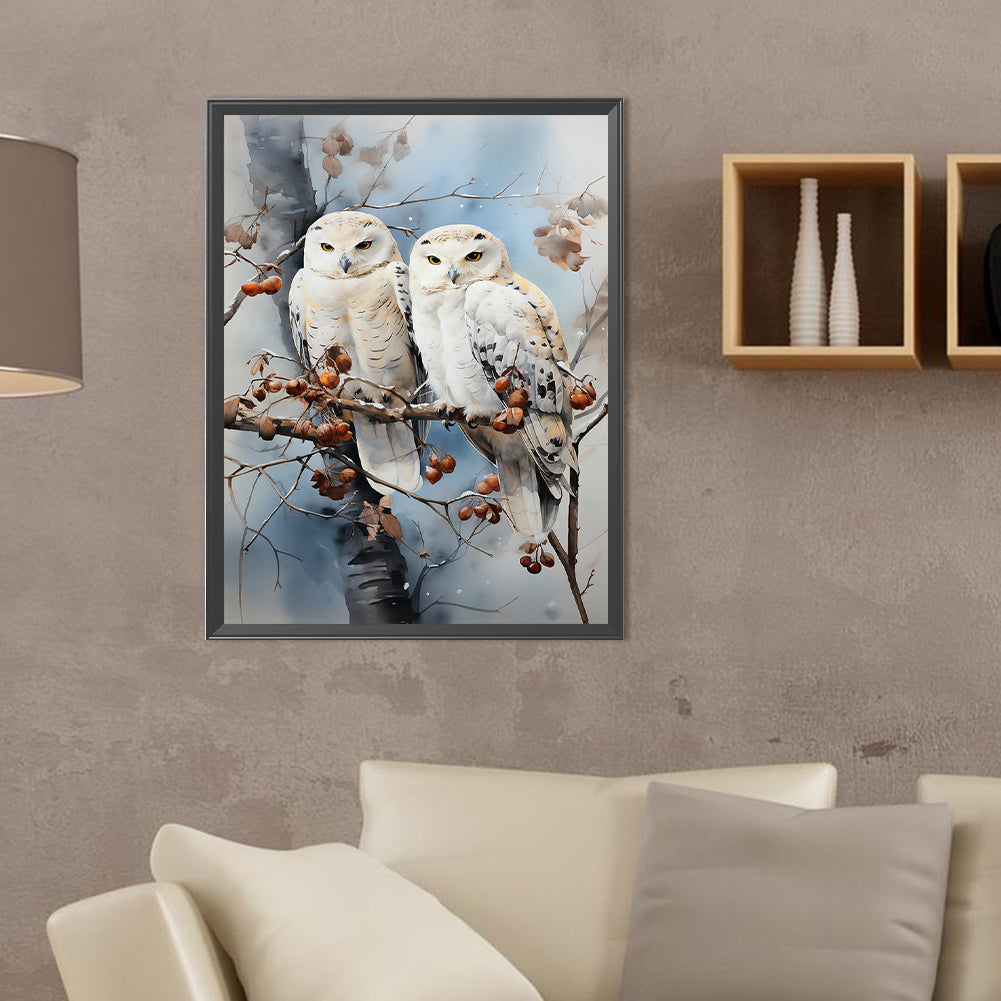 Forest Owl - Full Round Drill Diamond Painting 30*40CM