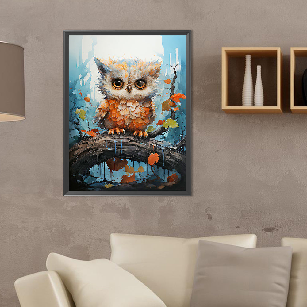 Forest Owl - Full Round Drill Diamond Painting 30*40CM