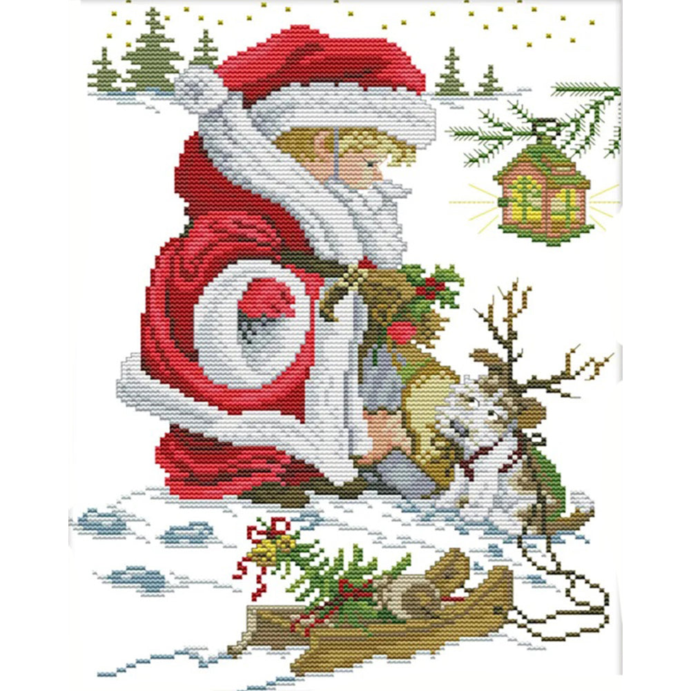 Merry Christmas - 14CT Stamped Cross Stitch 29*36CM