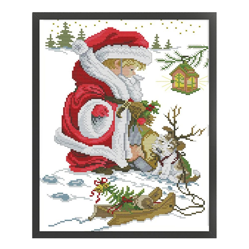 Merry Christmas - 14CT Stamped Cross Stitch 29*36CM