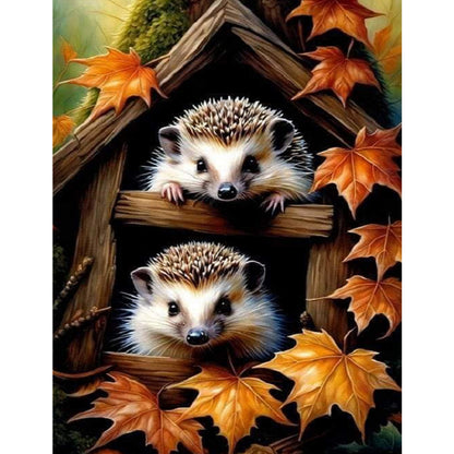 Hedgehog In The Woods - Full Square Drill Diamond Painting 30*40CM