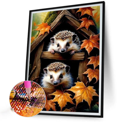 Hedgehog In The Woods - Full Square Drill Diamond Painting 30*40CM