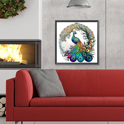 Peacock - Full Round Drill Diamond Painting 30*30CM