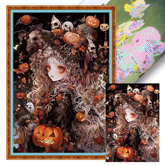 Pumpkin Witch - 11CT Stamped Cross Stitch 40*60CM