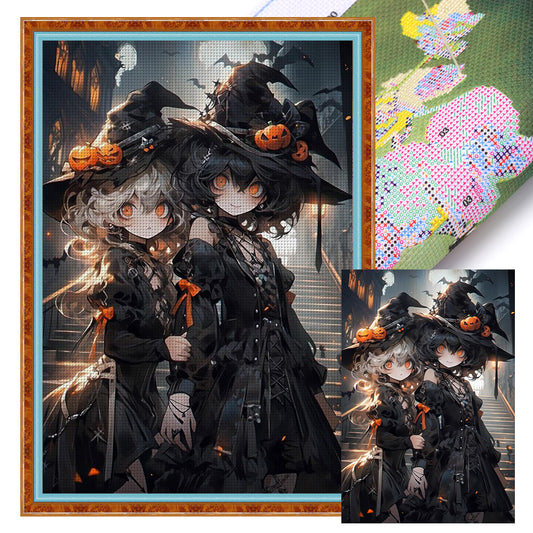 Pumpkin Witch - 11CT Stamped Cross Stitch 40*60CM