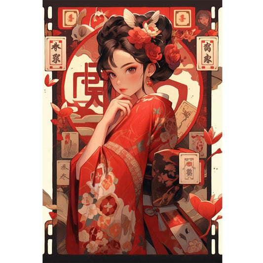 Antique Girl - 11CT Stamped Cross Stitch 40*60CM