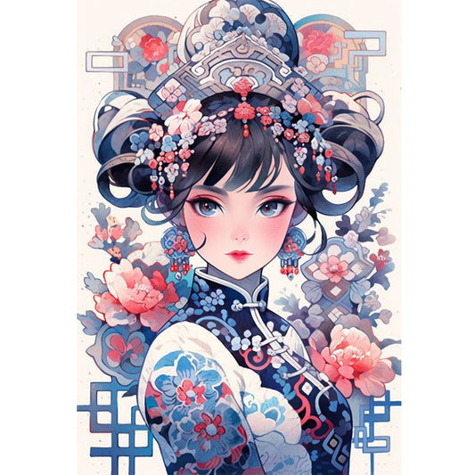 Antique Girl - 11CT Stamped Cross Stitch 40*60CM