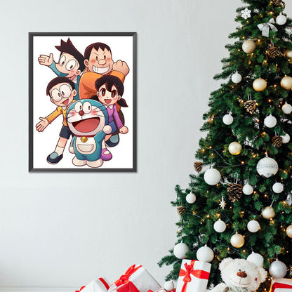 Doraemon And Friends - Full Round Drill Diamond Painting 30*40CM