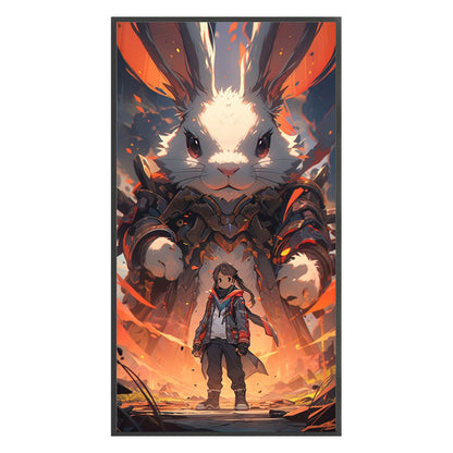 Giant Rabbit Warrior - 11CT Stamped Cross Stitch 40*70CM