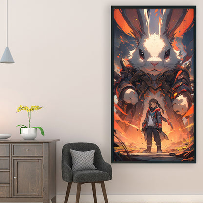 Giant Rabbit Warrior - 11CT Stamped Cross Stitch 40*70CM