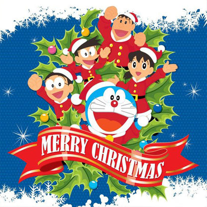 Doraemon Celebrates Christmas - Full Round Drill Diamond Painting 30*30CM