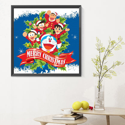 Doraemon Celebrates Christmas - Full Round Drill Diamond Painting 30*30CM