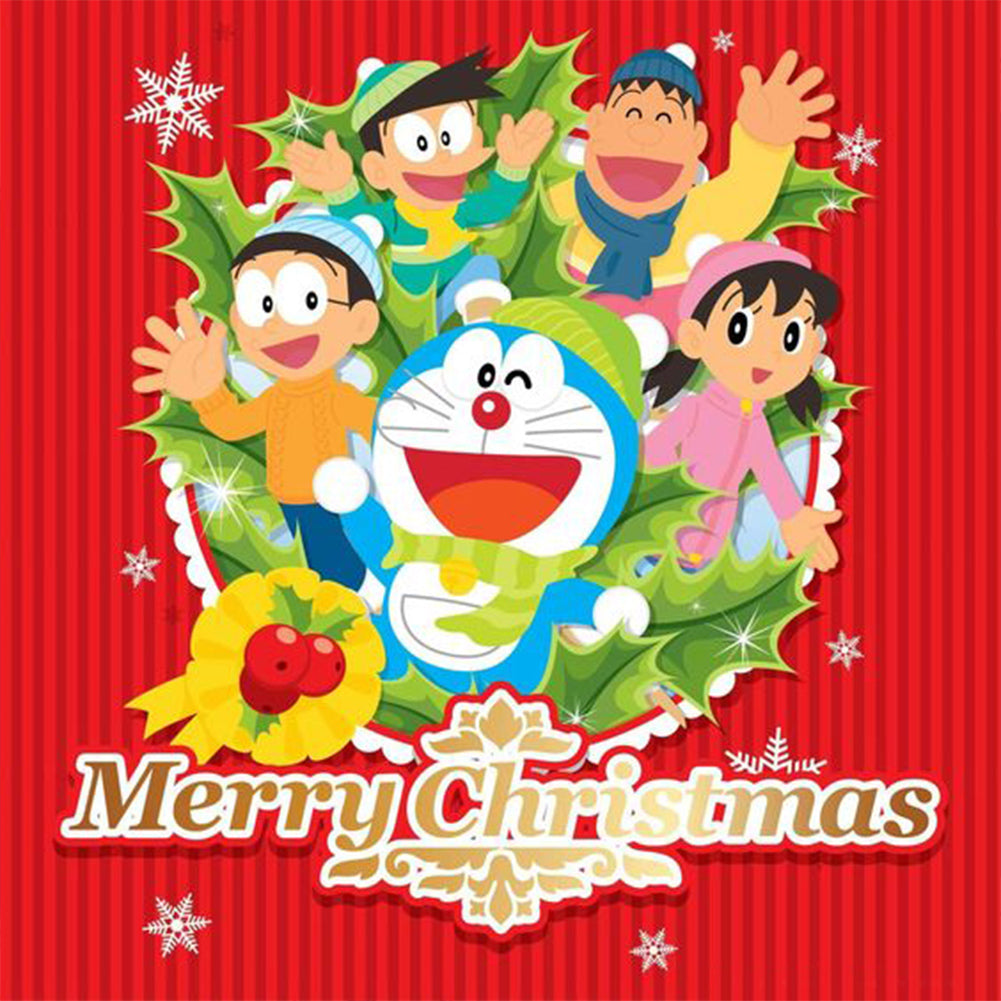 Doraemon Celebrates Christmas - Full Round Drill Diamond Painting 30*30CM