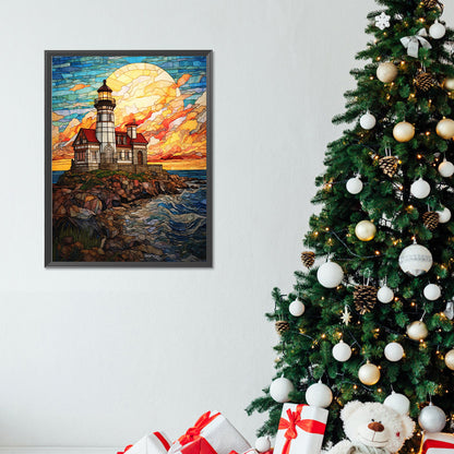 Island Lighthouse - Full Round Drill Diamond Painting 30*40CM