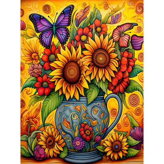 Sunflower - Full Round Drill Diamond Painting 30*40CM