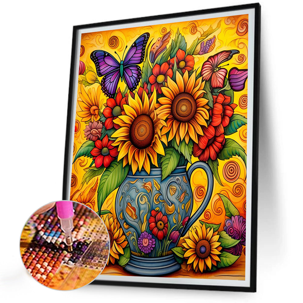 Sunflower - Full Round Drill Diamond Painting 30*40CM