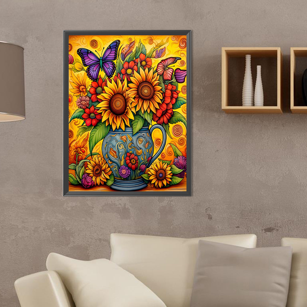 Sunflower - Full Round Drill Diamond Painting 30*40CM