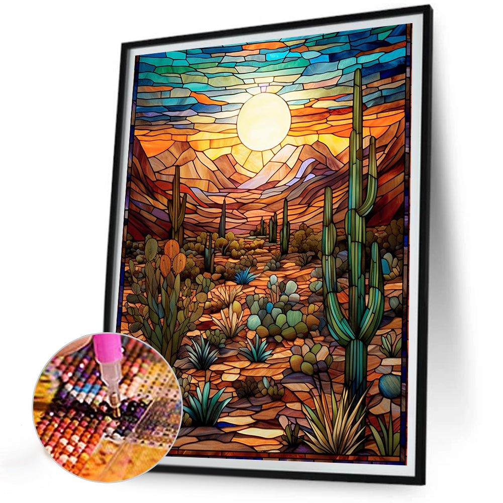 Desert Cactus - Full Round Drill Diamond Painting 30*40CM
