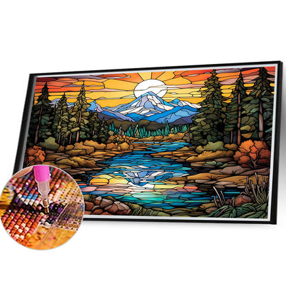 Mountains And Flowing Water - Full Round Drill Diamond Painting 40*30CM