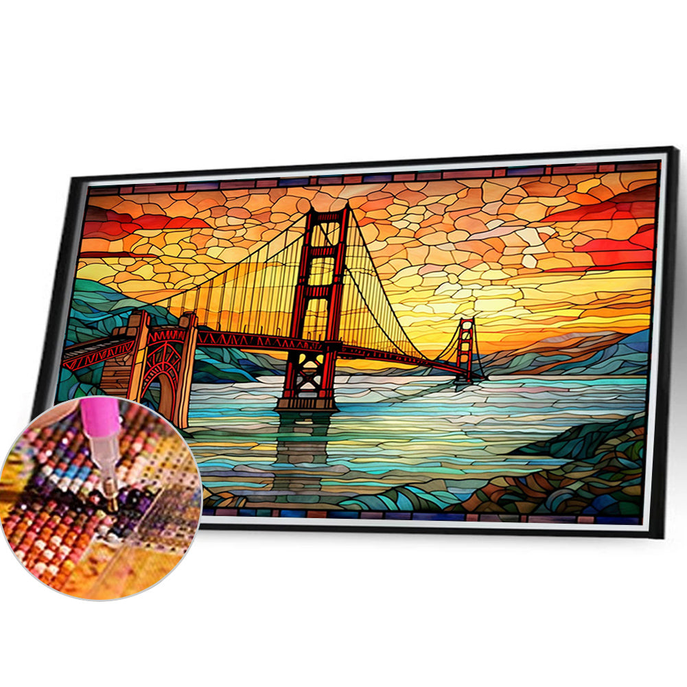 Cross-River Bridge - Full Round Drill Diamond Painting 40*30CM