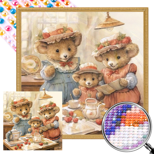 Bear Family - Full Round AB Drill Diamond Painting 30*30CM