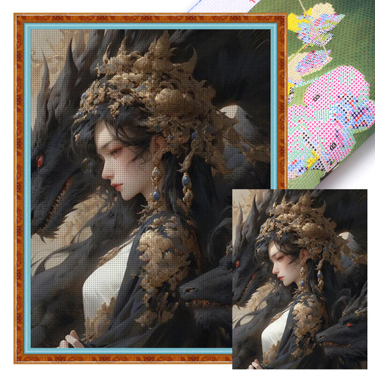 Dragon And Maiden - 11CT Stamped Cross Stitch 50*65CM