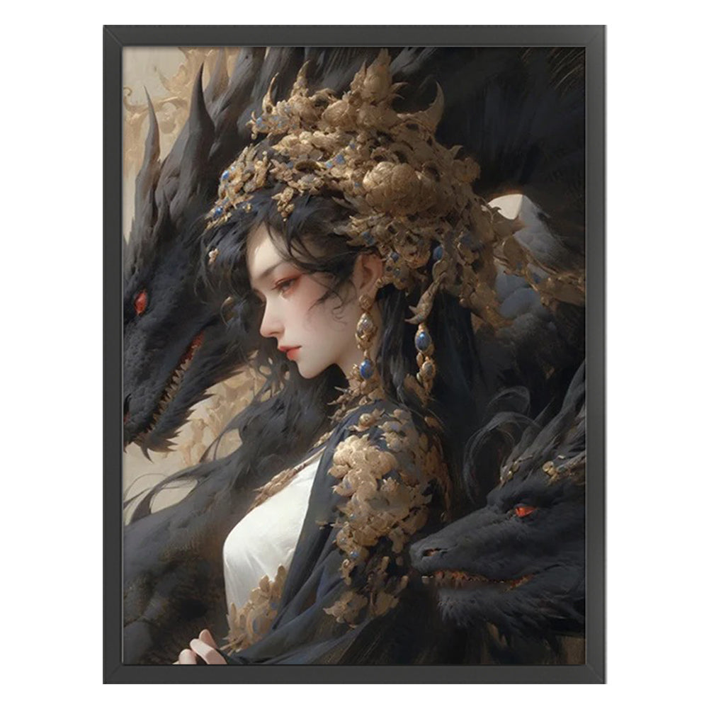 Dragon And Maiden - 11CT Stamped Cross Stitch 50*65CM