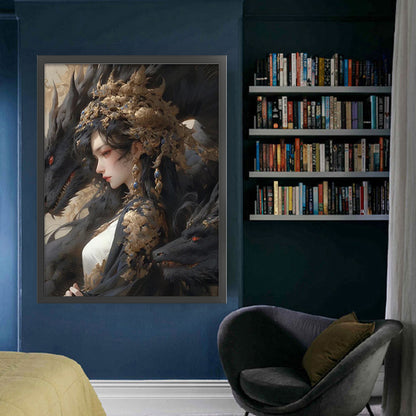 Dragon And Maiden - 11CT Stamped Cross Stitch 50*65CM