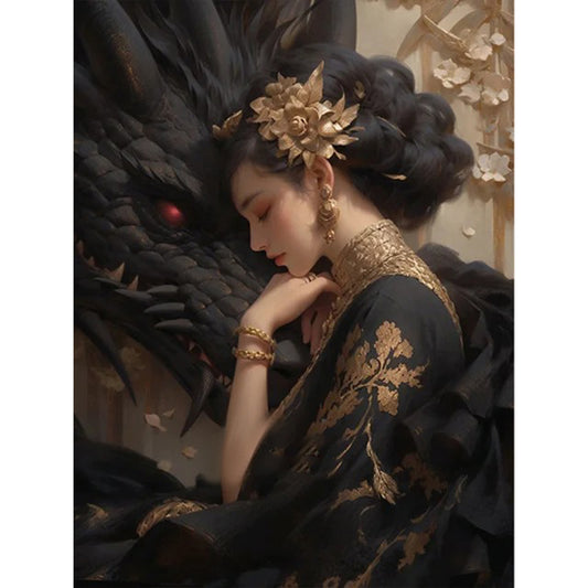 Dragon And Maiden - 11CT Stamped Cross Stitch 50*65CM