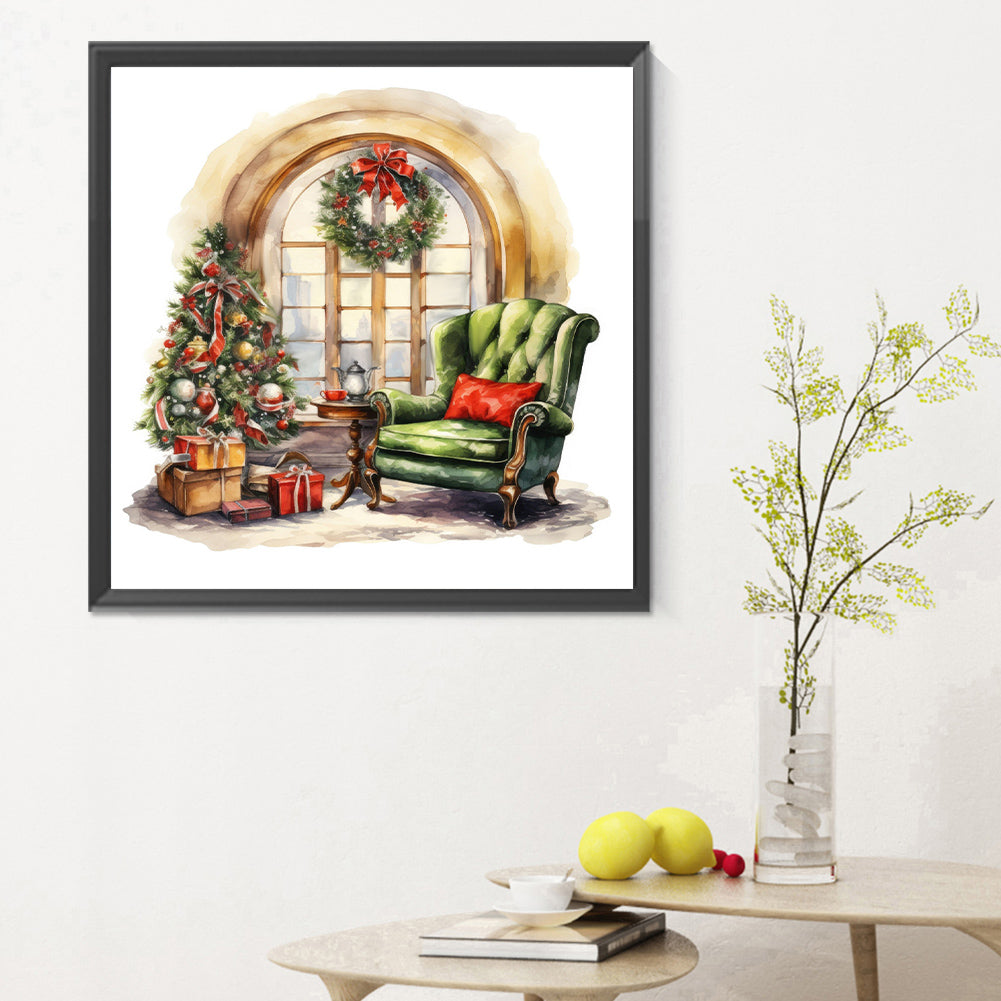 Christmas Atmosphere Cabin - Full Round Drill Diamond Painting 30*30CM