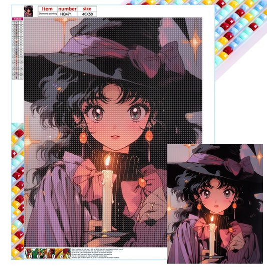 Cartoon Little Witch - Full Square Drill Diamond Painting 40*50CM