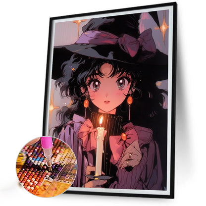 Cartoon Little Witch - Full Square Drill Diamond Painting 40*50CM