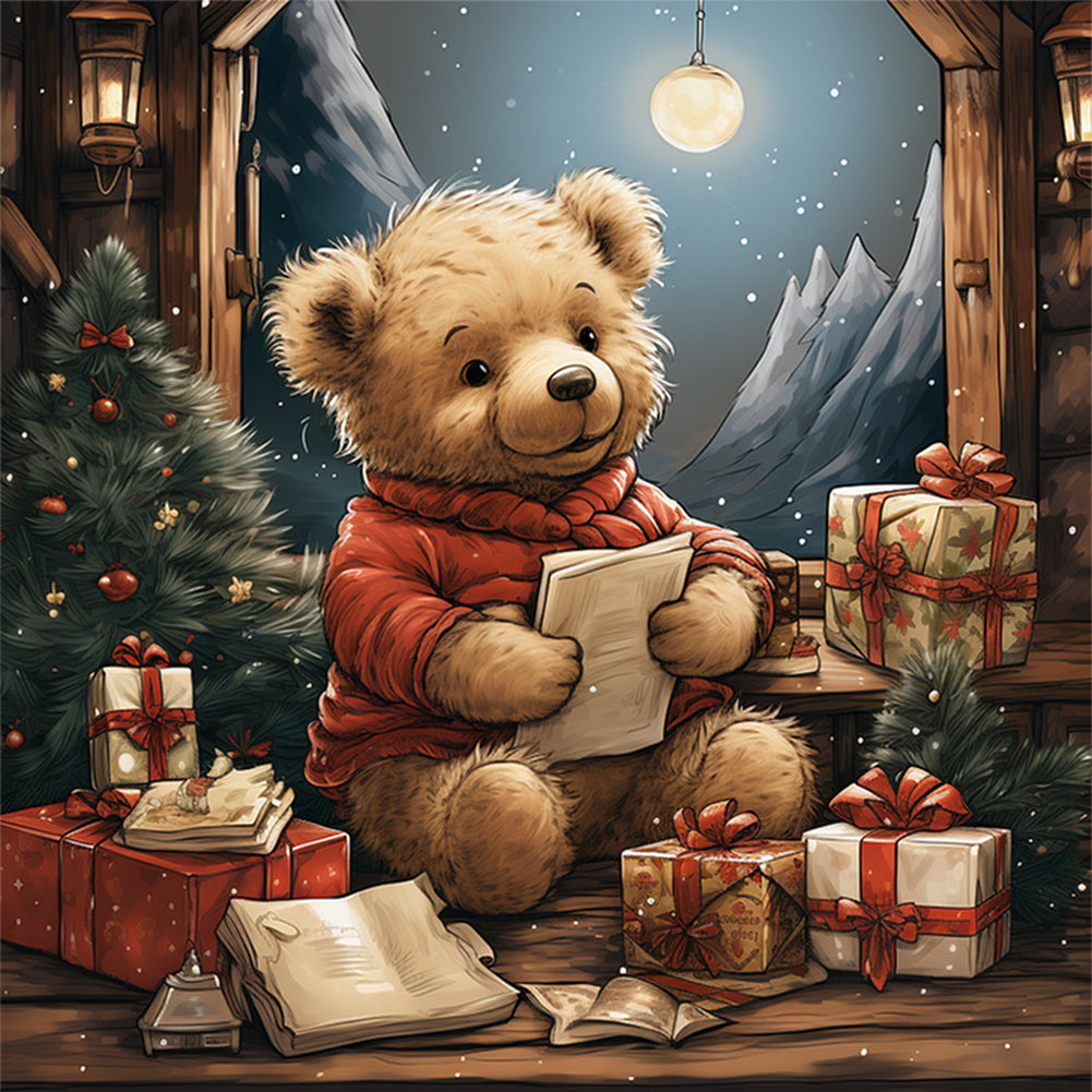 Christmas Bear - 11CT Stamped Cross Stitch 40*40CM