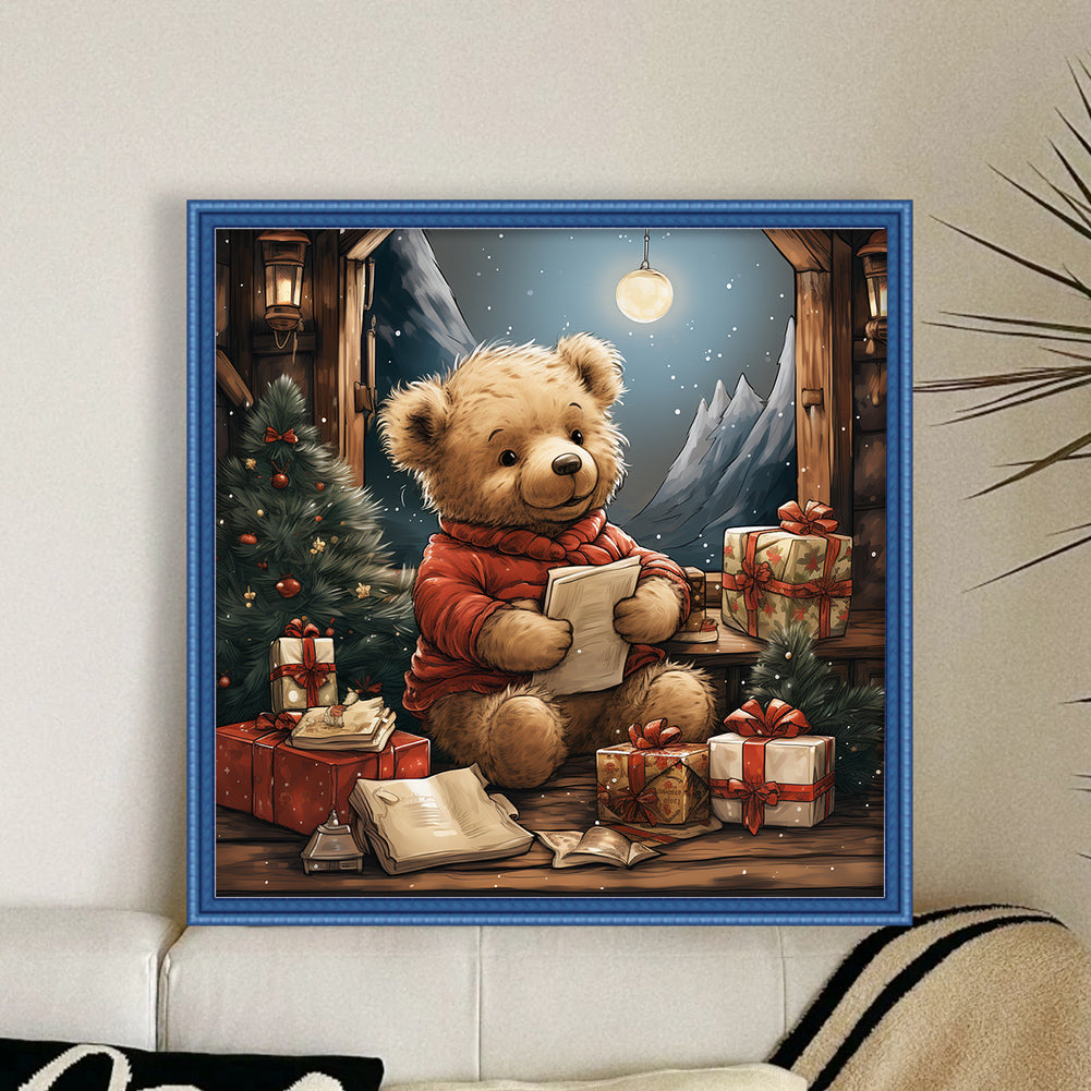 Christmas Bear - 11CT Stamped Cross Stitch 40*40CM