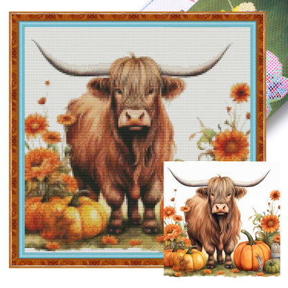 Pumpkin And Yak - 11CT Stamped Cross Stitch 40*40CM