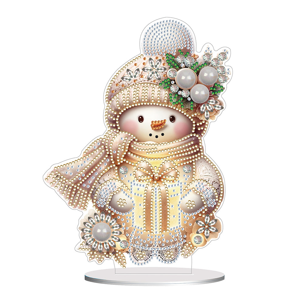 Winter Snowman Special Shape+Round Diamonds Painting Desktop Decorations (#3)