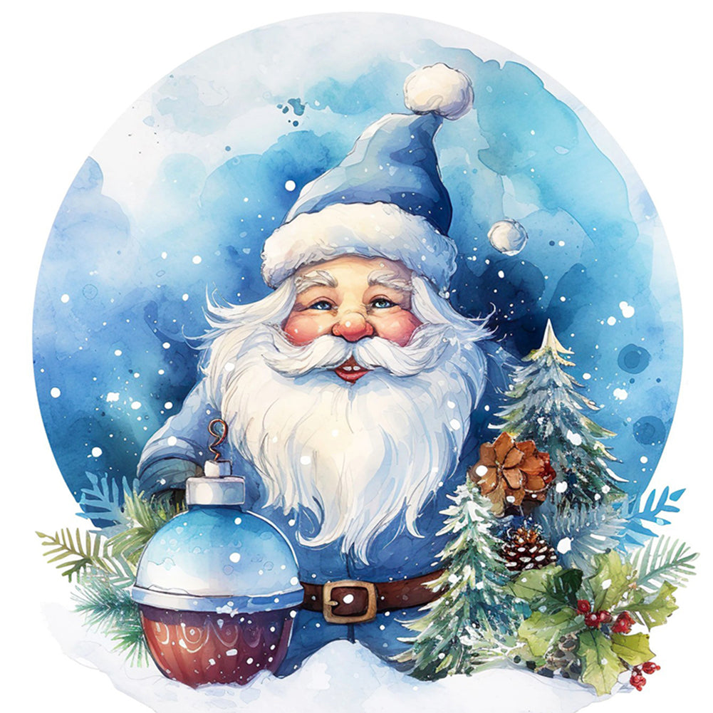 Blue Santa Claus - 11CT Stamped Cross Stitch 50*50CM