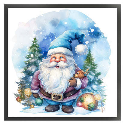 Blue Santa Claus - 11CT Stamped Cross Stitch 50*50CM