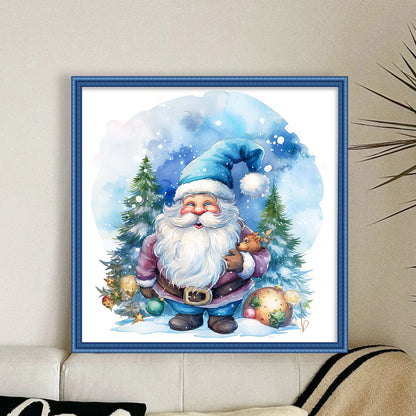 Blue Santa Claus - 11CT Stamped Cross Stitch 50*50CM