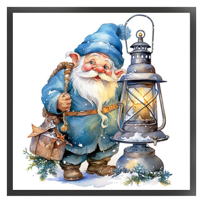 Blue Santa Claus - 11CT Stamped Cross Stitch 50*50CM