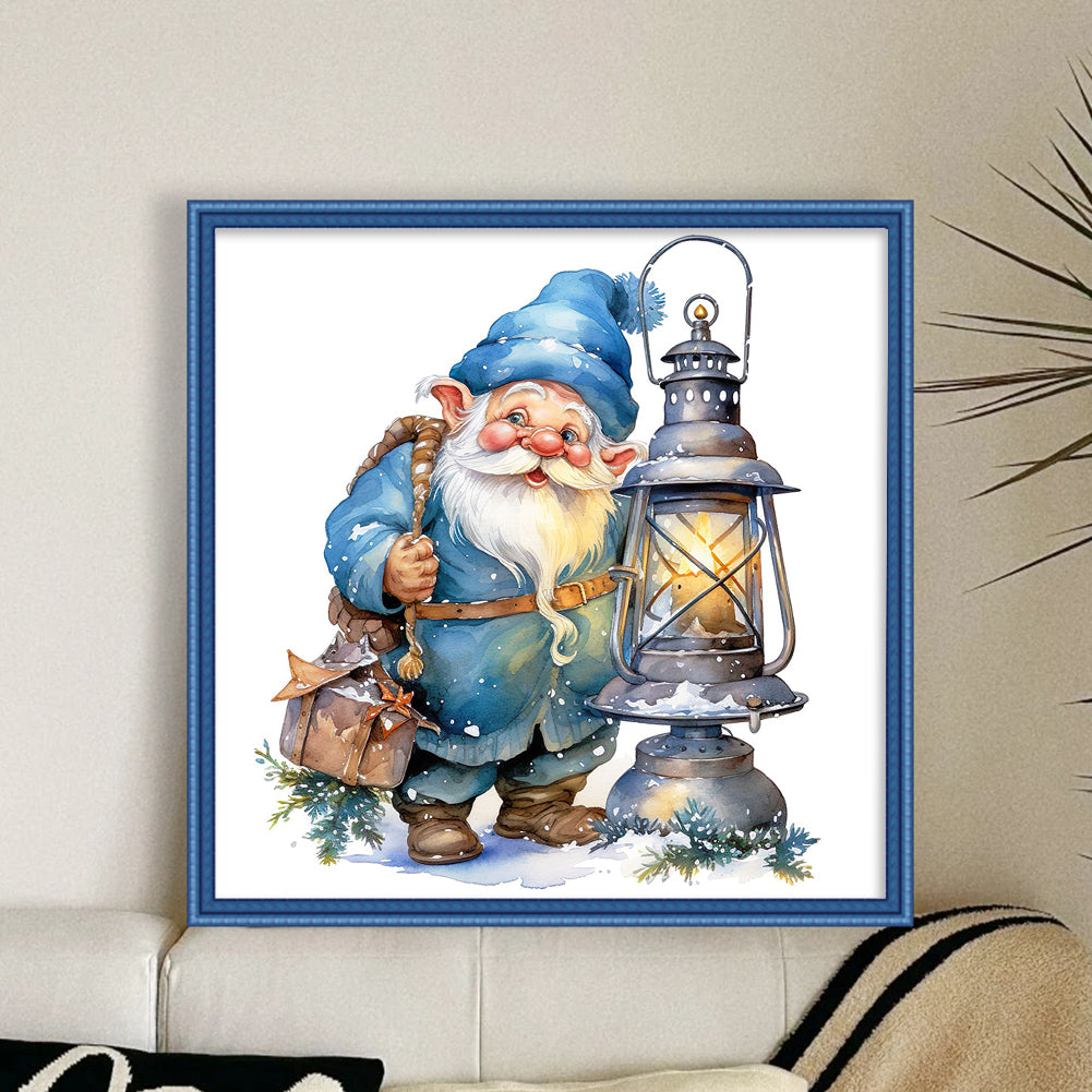 Blue Santa Claus - 11CT Stamped Cross Stitch 50*50CM