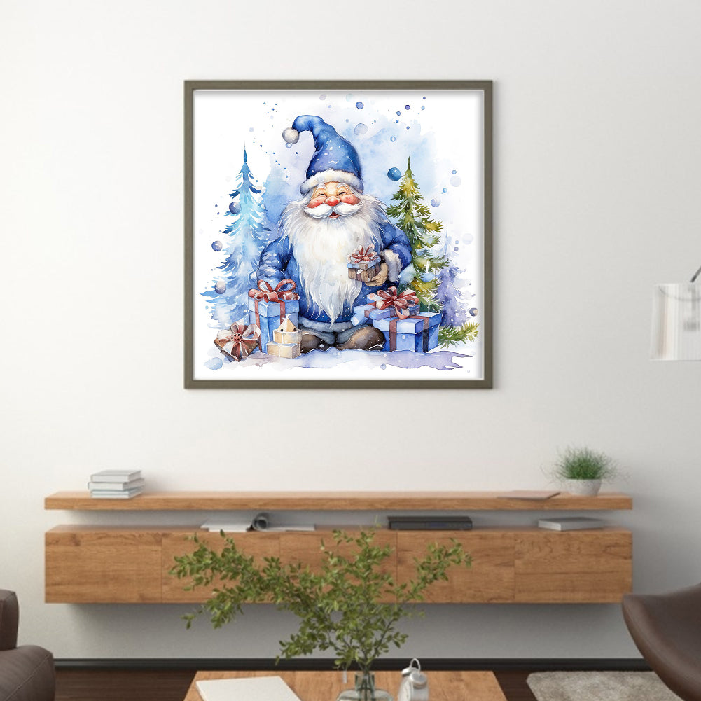 Blue Santa Claus - 11CT Stamped Cross Stitch 50*50CM