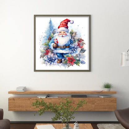 Blue Santa Claus - 11CT Stamped Cross Stitch 50*50CM