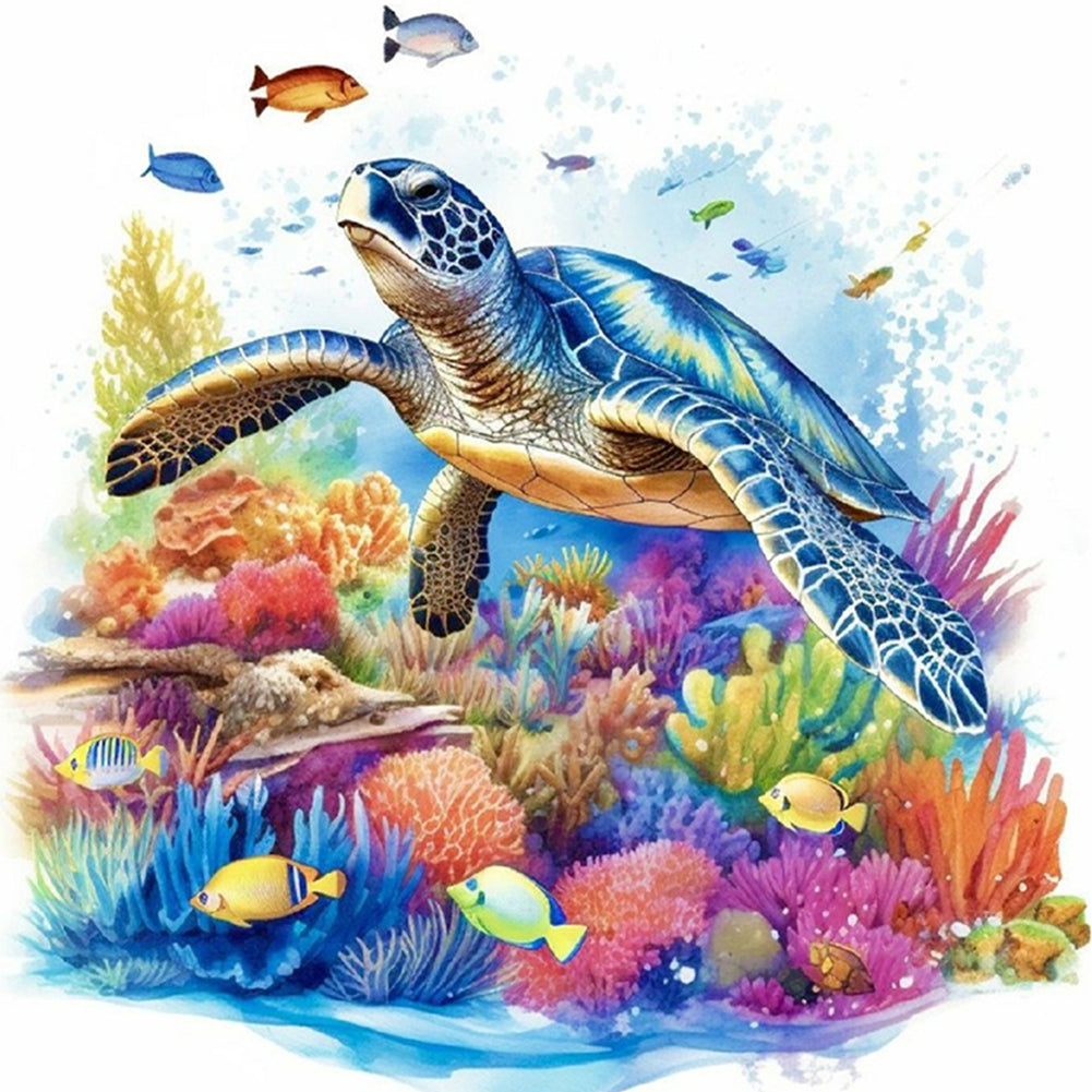 Sea Turtle - 14CT Stamped Cross Stitch 40*40CM