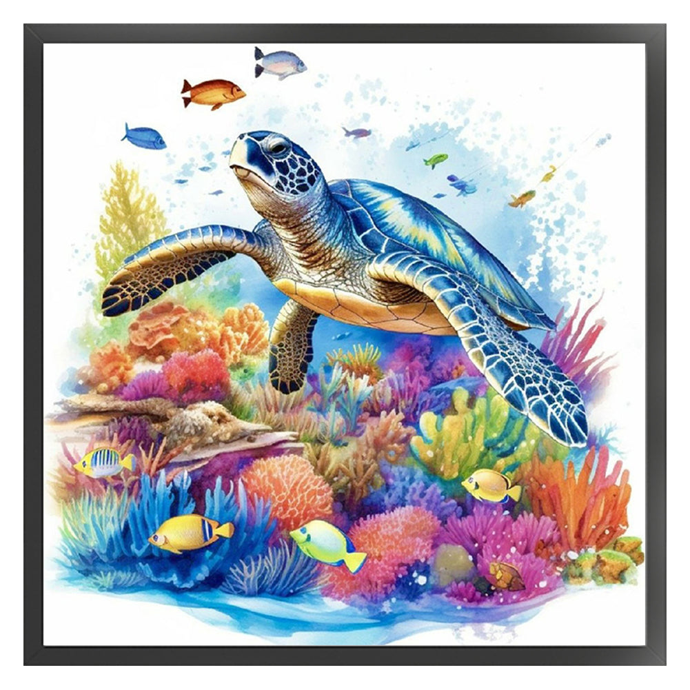 Sea Turtle - 14CT Stamped Cross Stitch 40*40CM