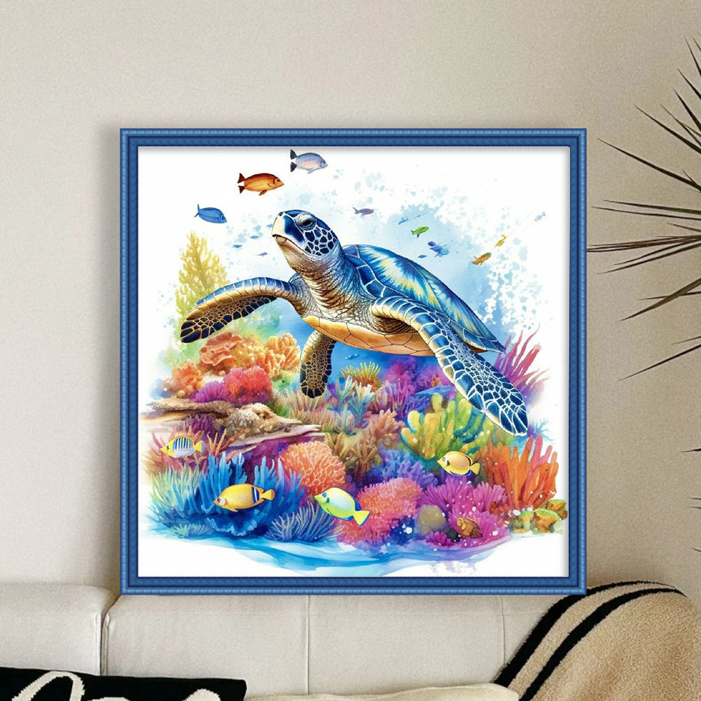 Sea Turtle - 14CT Stamped Cross Stitch 40*40CM