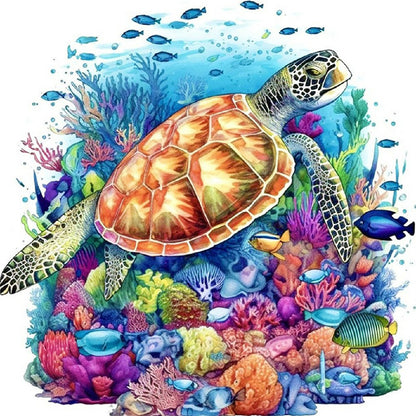 Sea Turtle - 14CT Stamped Cross Stitch 40*40CM