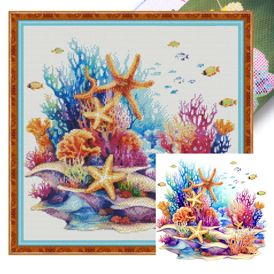 Starfish - 14CT Stamped Cross Stitch 40*40CM