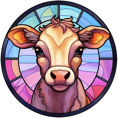 Glass Painting-Cow - 18CT Stamped Cross Stitch 20*20CM